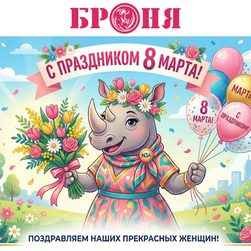 Броня поздравляет женщин с международным женским днем - 8 марта!