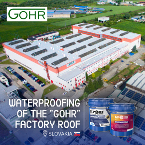 Thermal and Waterproofing of the "GOHR" Factory Roof in Slovakia with "Bronya AquaBlock Expert" and "Bronya ThermoHydroPlast" (photos, video)