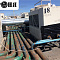 Astrakhan, chiller pipeline of the air conditioning system at the "Alimpic" shopping center