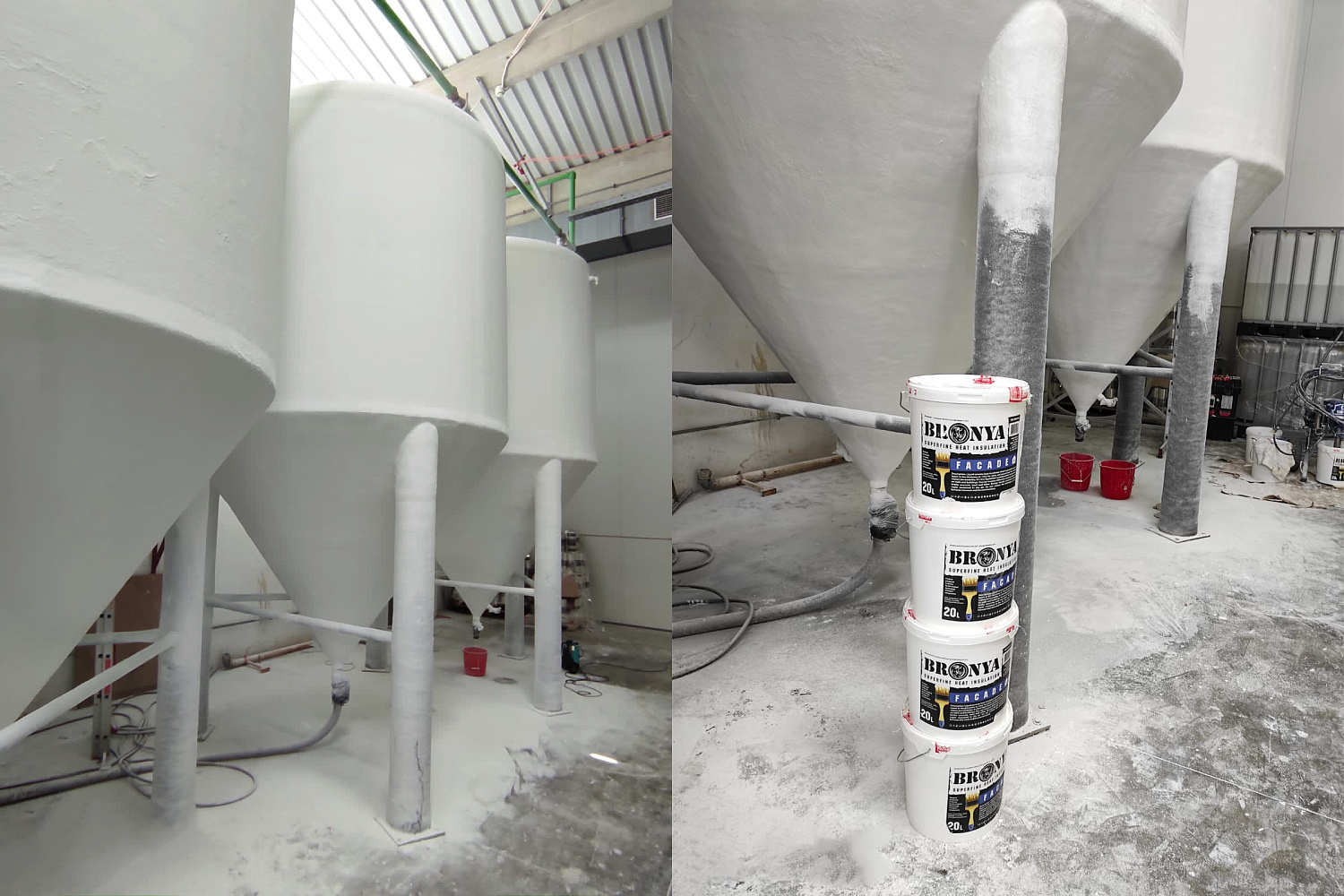 Thermal insulation Bronya on the tanks of a dry fuel plant. Croatia (photo)