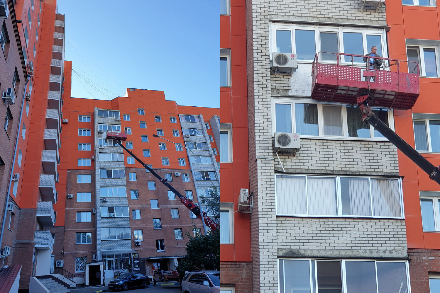 Броня Фасад, и Броня Грация в полном  цикле утепления наружной и внутренней стены балкона г.Благовещенск