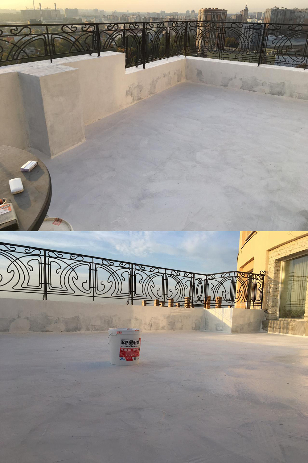 Bronya AquaBlock waterproofing works of an open terrace in an apartment building Lanskoe highway 14, St. Petersburg (photo)