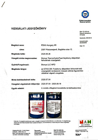 TÜV-сертификация “Броня ТермоГидроПласт” в Европе  