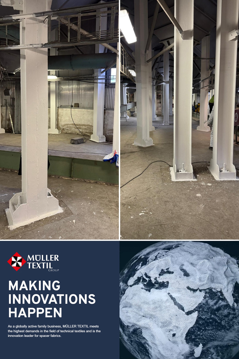 Thermal insulation and structural fire protection system R120 (Bronya Classic NF + Bronya FireProtection) for the ventilation systems of a production facility in the Czech Republic and Slovakia (photo)