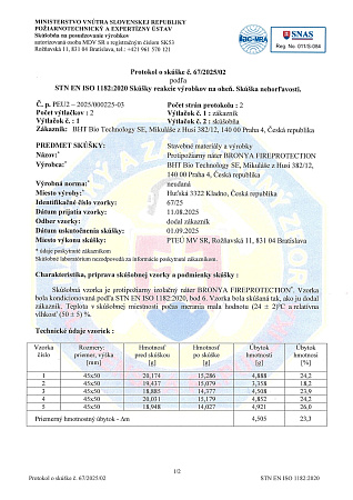 Броня Огнезащита сертификация негорючести А1 в Европе