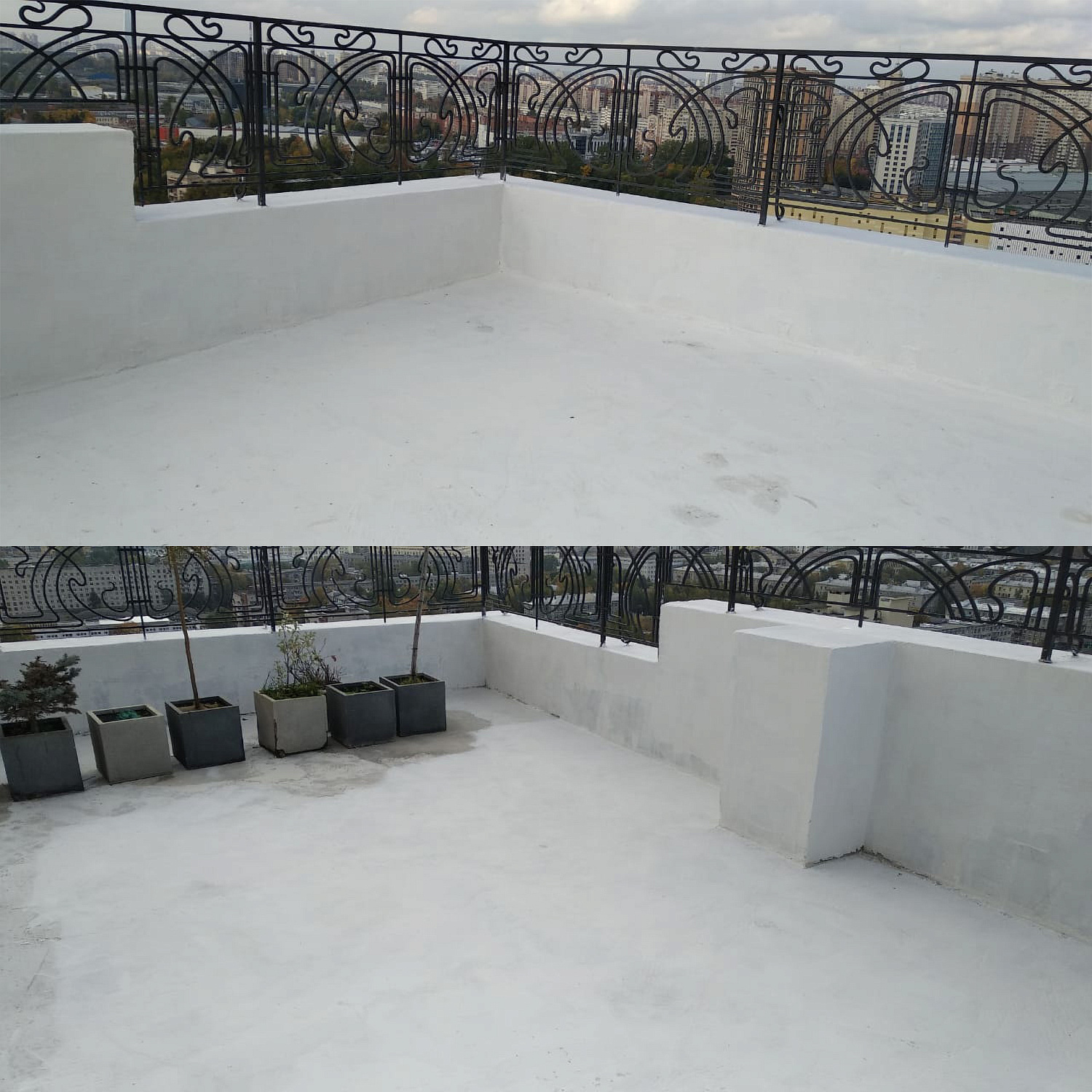 Bronya AquaBlock waterproofing works of an open terrace in an apartment building Lanskoe highway 14, St. Petersburg (photo)