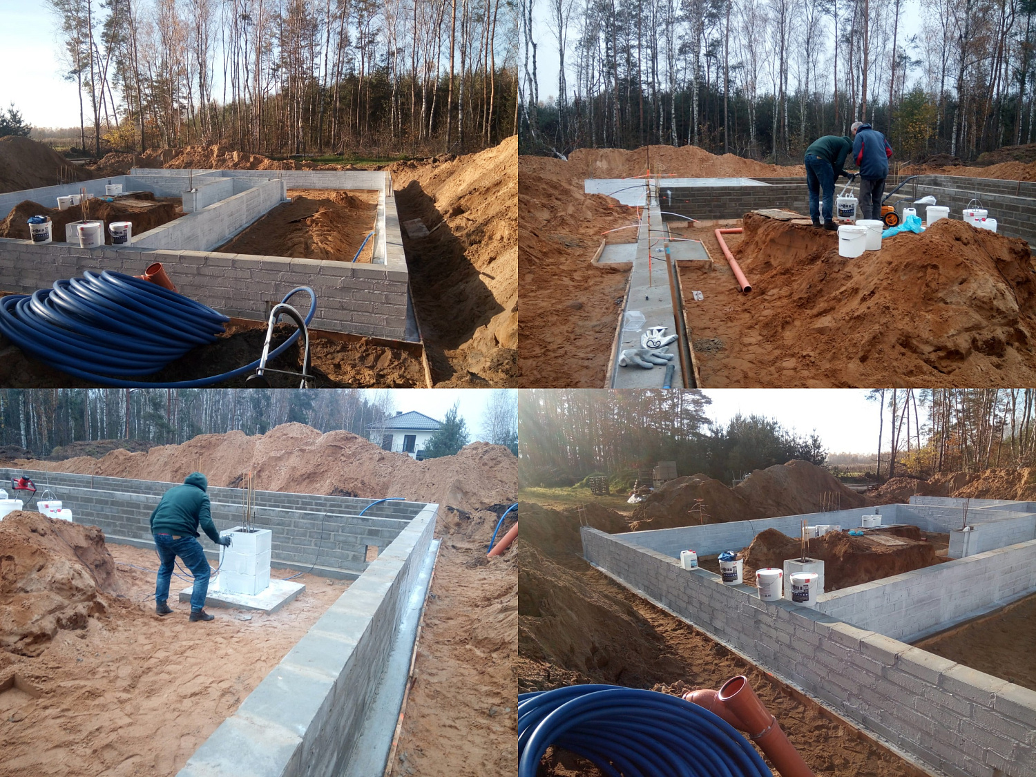 Bronya Facade, Light and Aquablok during the construction of a cottage village in Poland. (photo + video)