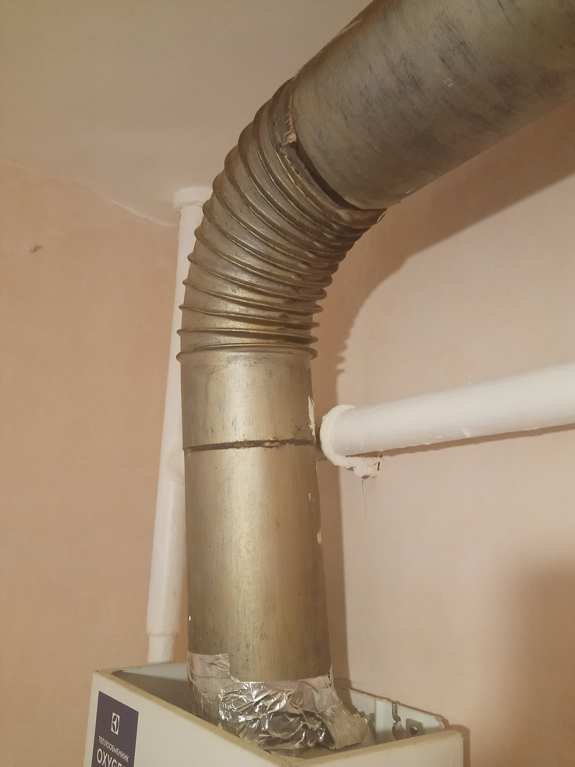 Bronya Classic, thermal insulation of a gas boiler chimney in a private house, Kostroma. (photo)