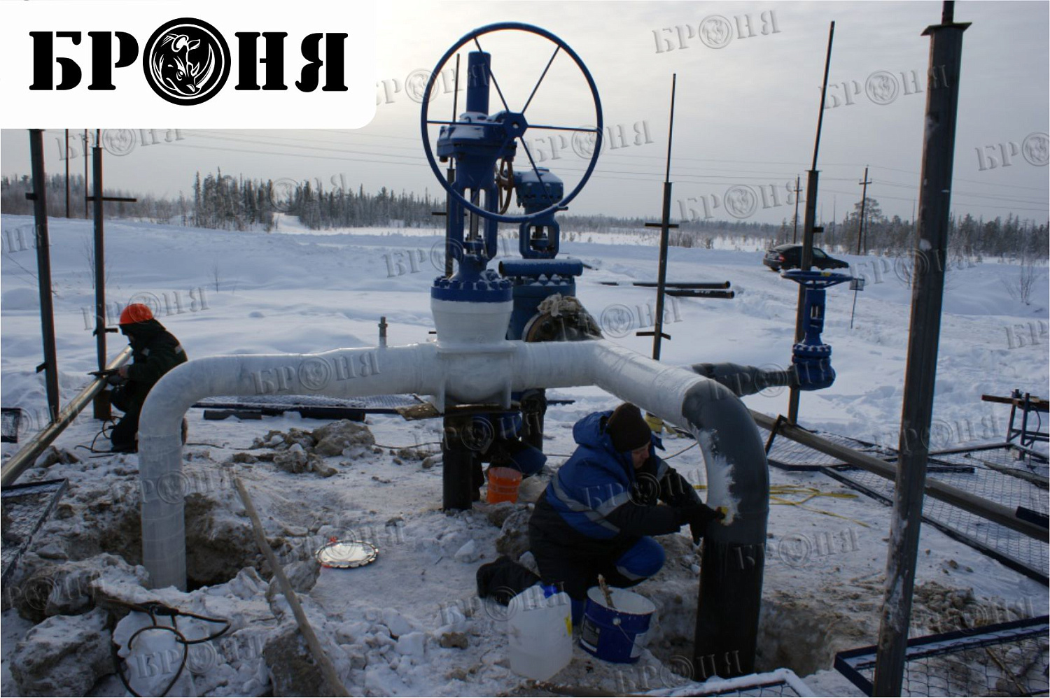 Ноябрьск, изоляция узлов нефтепровода ОАО "Газпромнефть-ННГ"